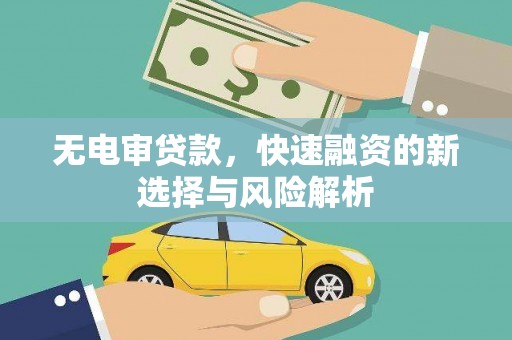 杨浦无电审贷款，快速融资的新选择与风险解析
