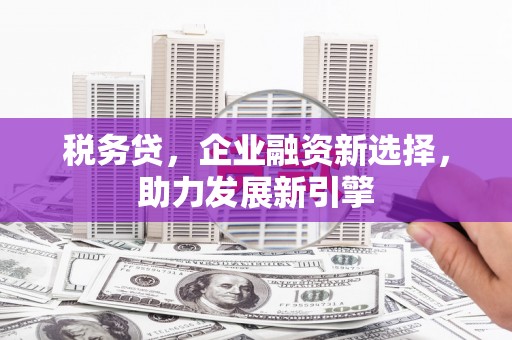 杨浦税务贷，企业融资新选择，助力发展新引擎